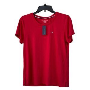 NWT Tommy Hilfiger women's crew neck short sleeve t-shirt red Size M Top